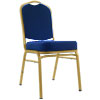 Deluxe Padded Metal Poker Chair - Blue Upholstery